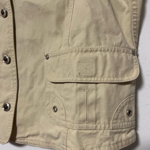 St. Johns’s Bay Collard Vest Beige Sleeveless 100% Cotton size Large - Picture 6 of 9